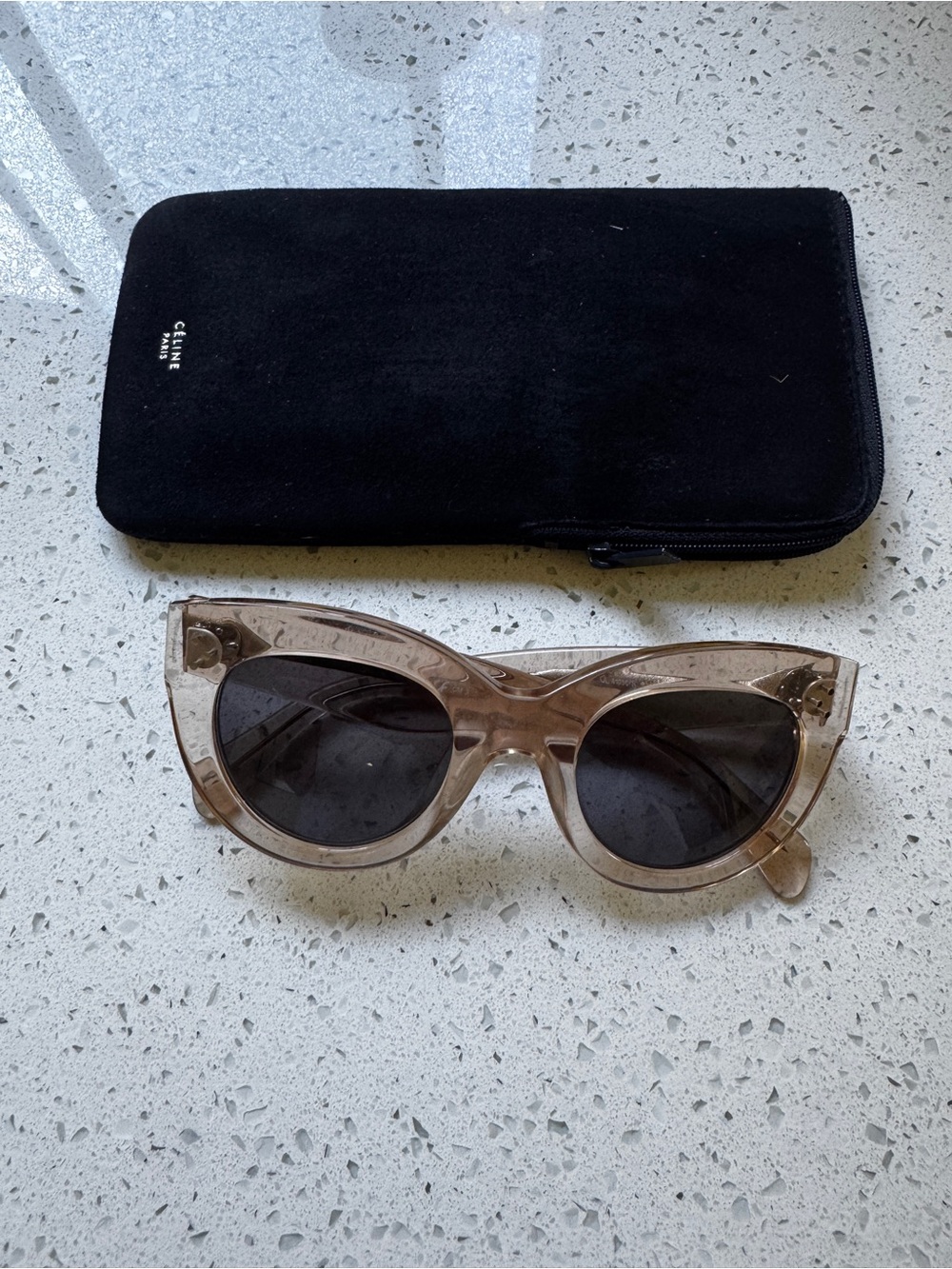 Phoebe Philo Celine Light Pink Translucent Cat-Eye Sunglasses